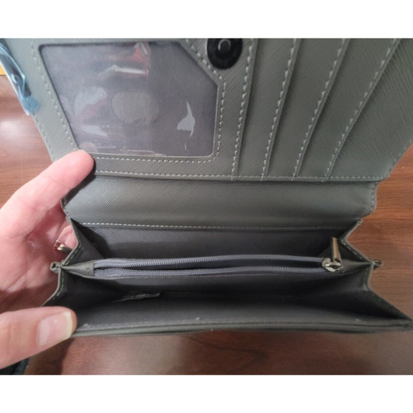 Damsel In Defense Daphne Gold Sparkle RFID Clutch Wallet NEW Soft Shelly 7.5x4 - Picture 6 of 9